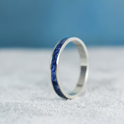 Thin Lapis Lazuli Inlay Ring Silver