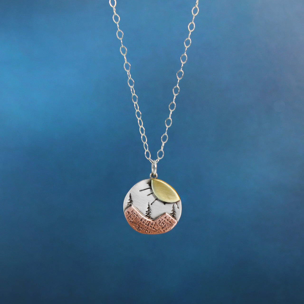 Oval Sunburst Mountain Necklace