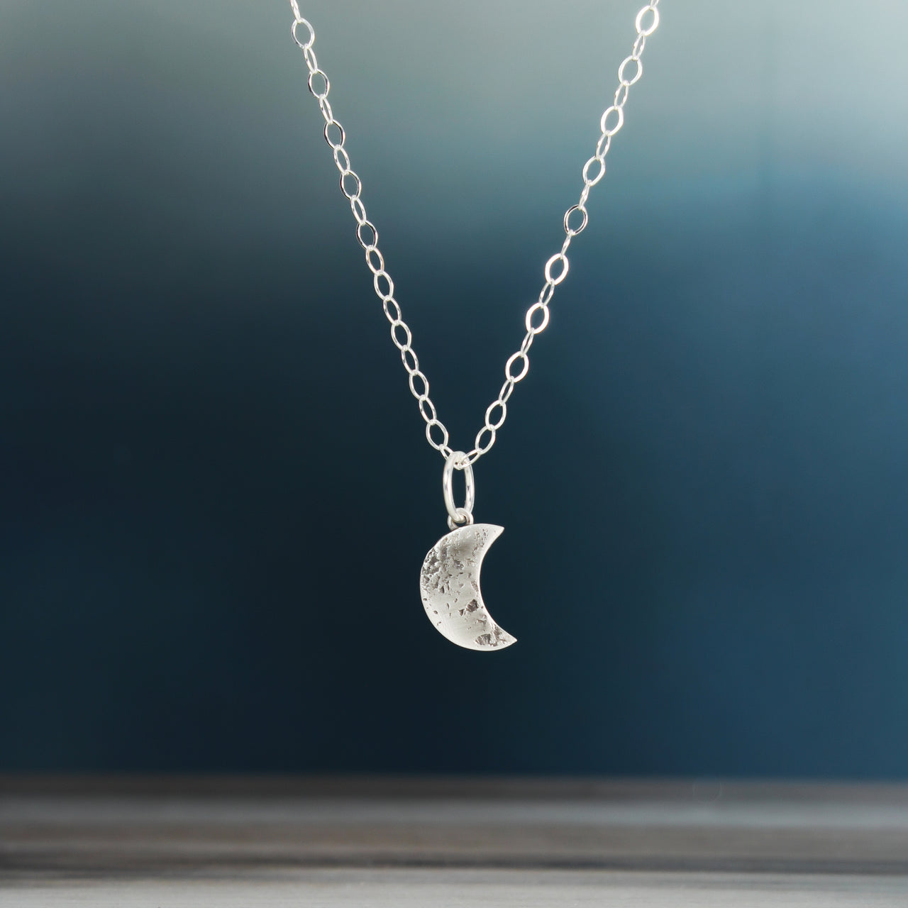 Silver Crescent Moon Necklace