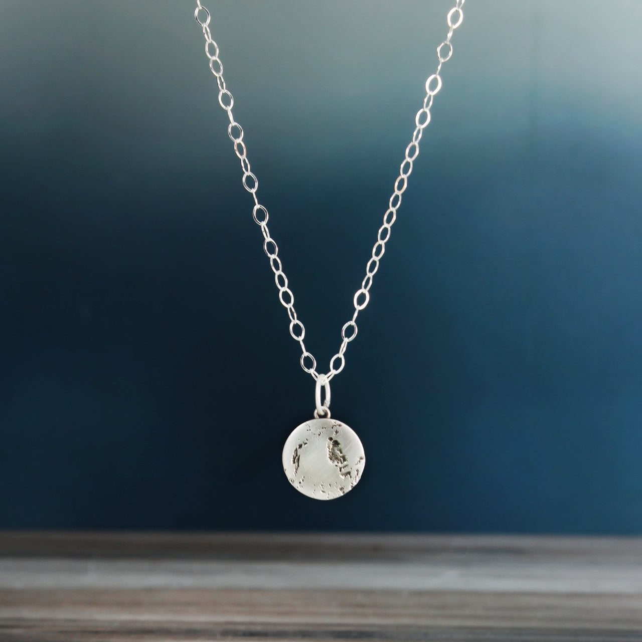 Silver Full Moon Necklace