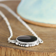 Oval Black Tourmaline Necklace