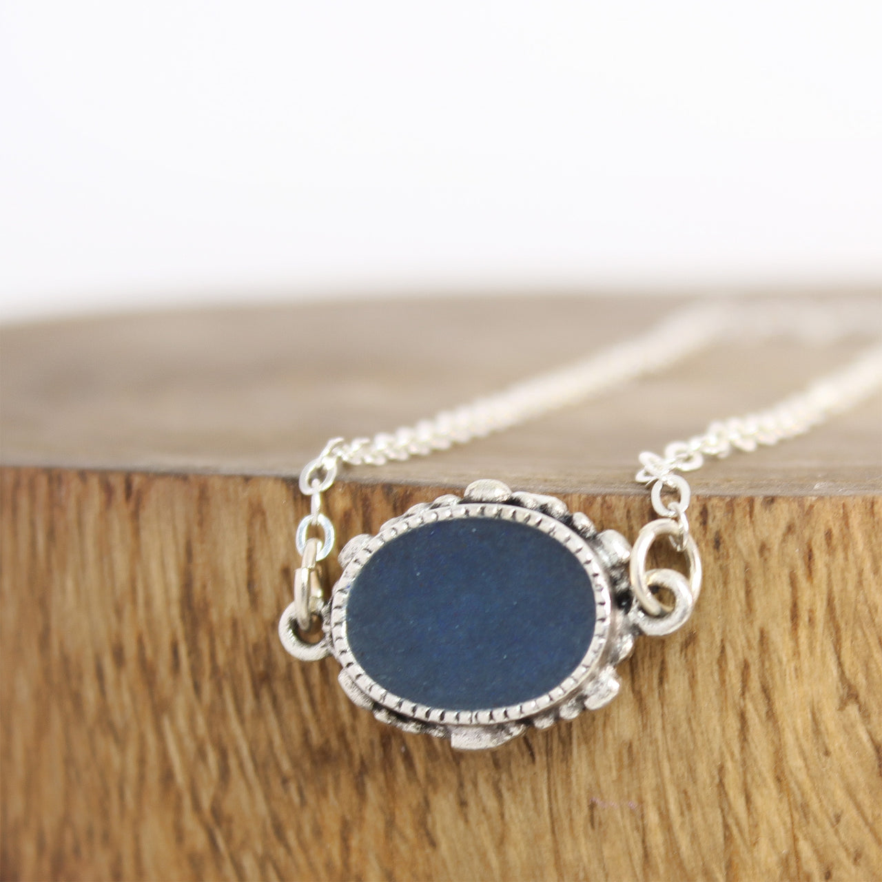 Oval Blue Azurite Necklace 