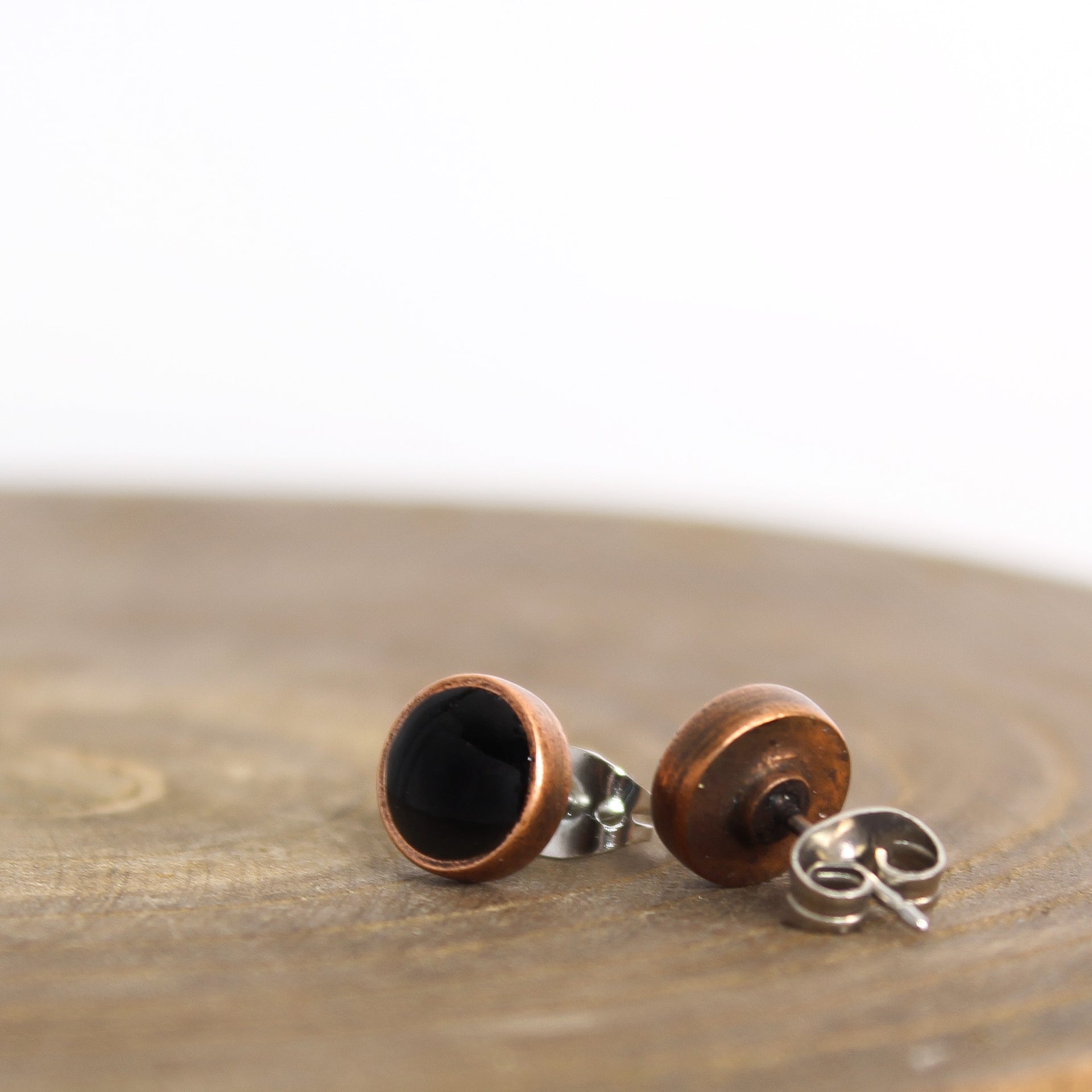 Black Tourmaline Earrings Copper