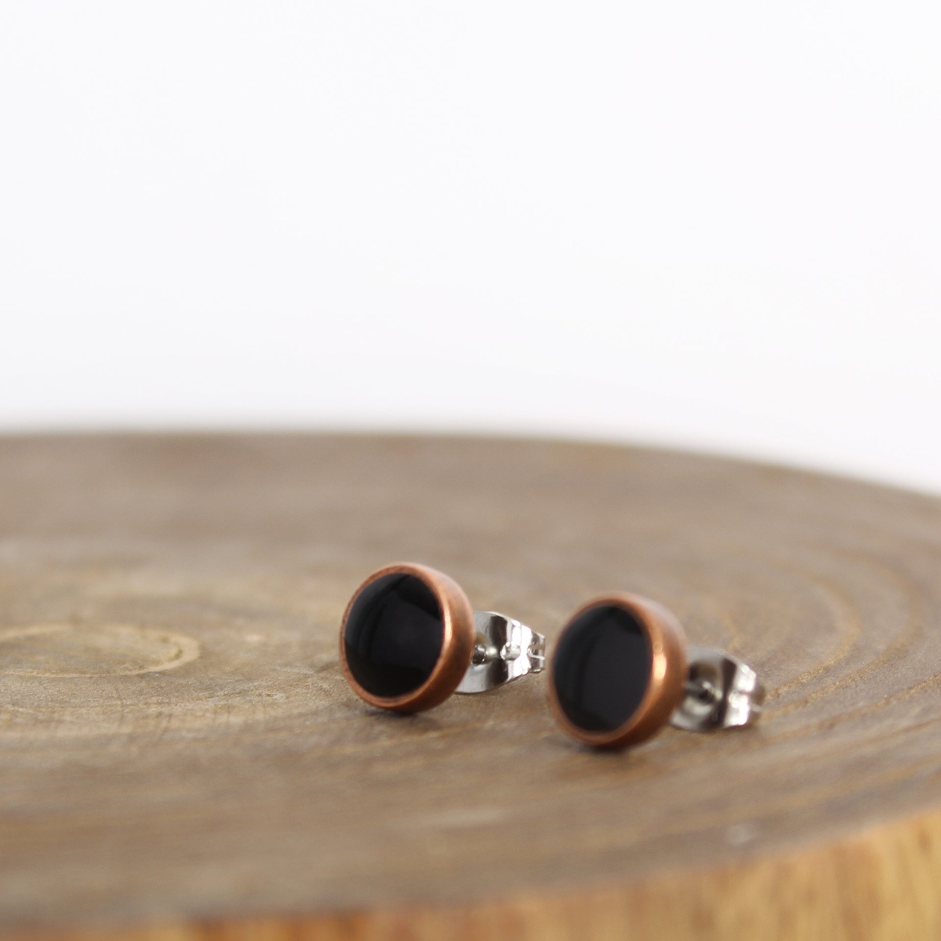 Black Tourmaline Earrings Copper 