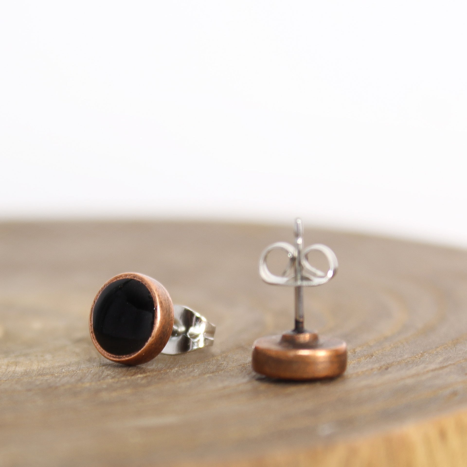 Black Tourmaline Earrings Copper