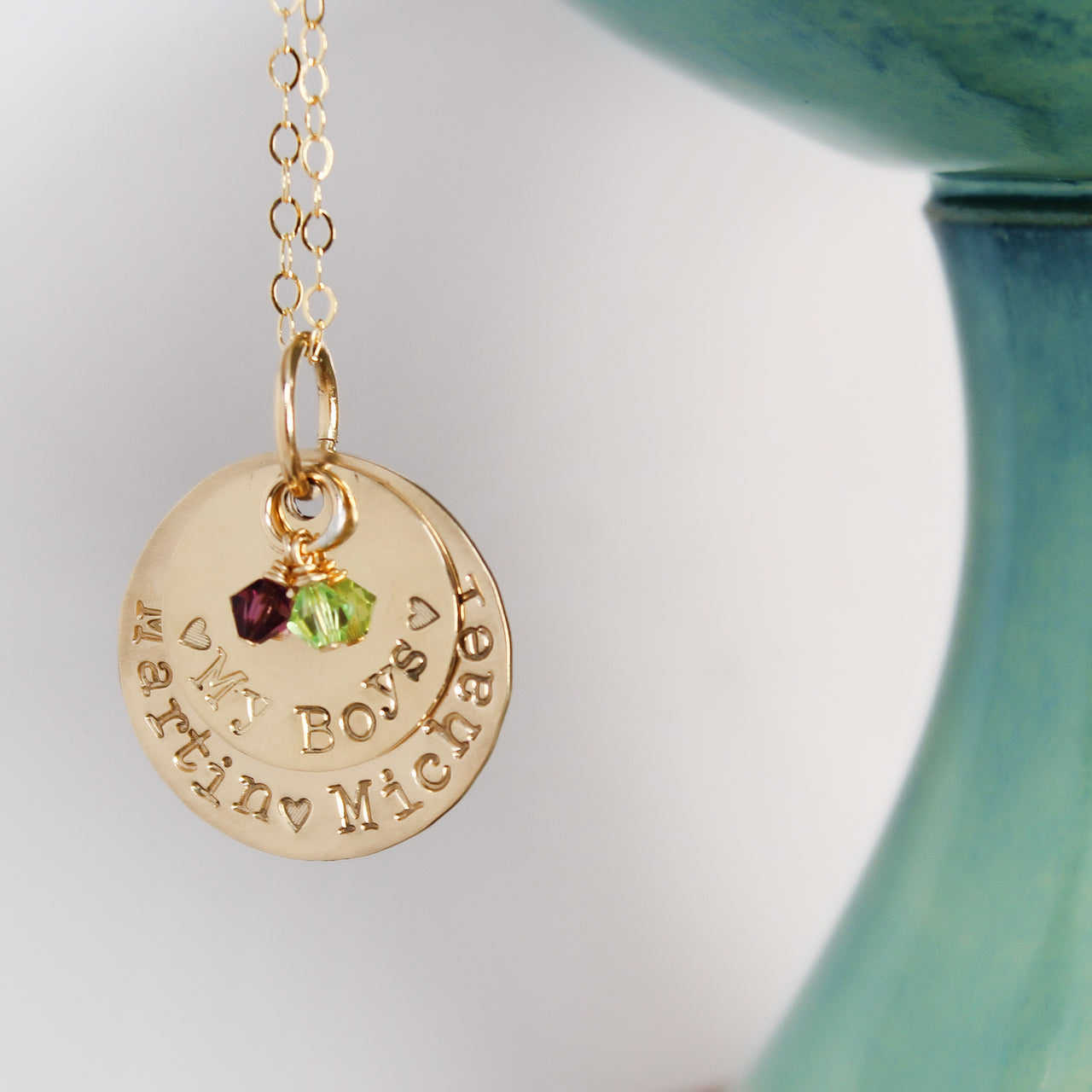 Gold Fill Mother Necklace with Birthstones