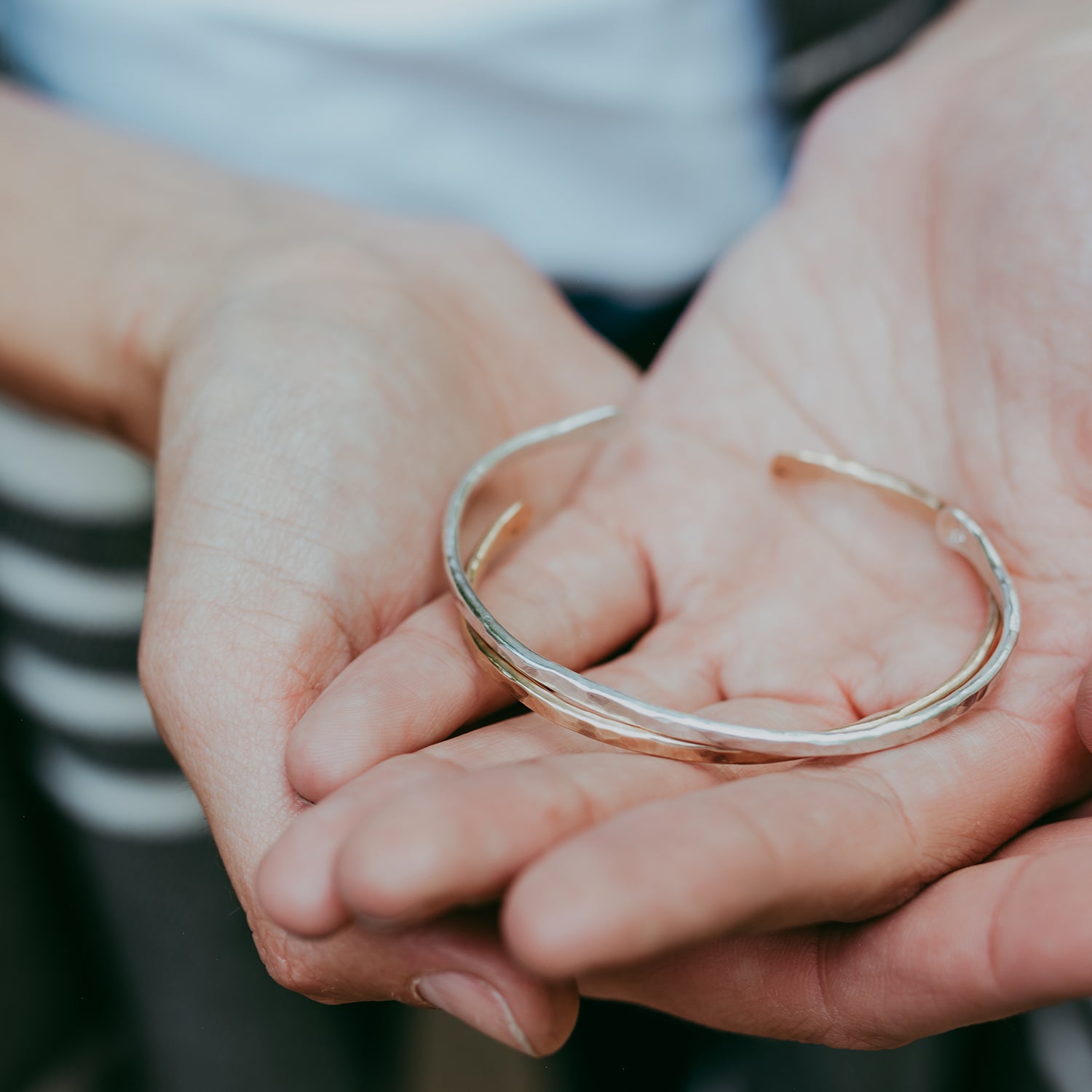 Hammered Silver Cuff Skinny