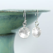Hammered Dangle Earrings Silver