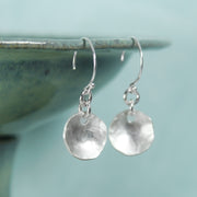 Hammered Dangle Earrings Silver
