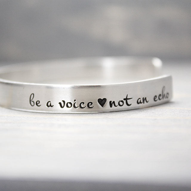 Silver Voice Inspiration Cuff