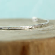 Hammered Silver Cuff Skinny 