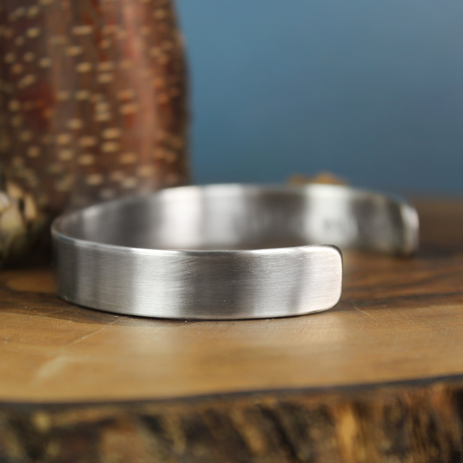 Wide Silver Cuff Oxidized 3/8"