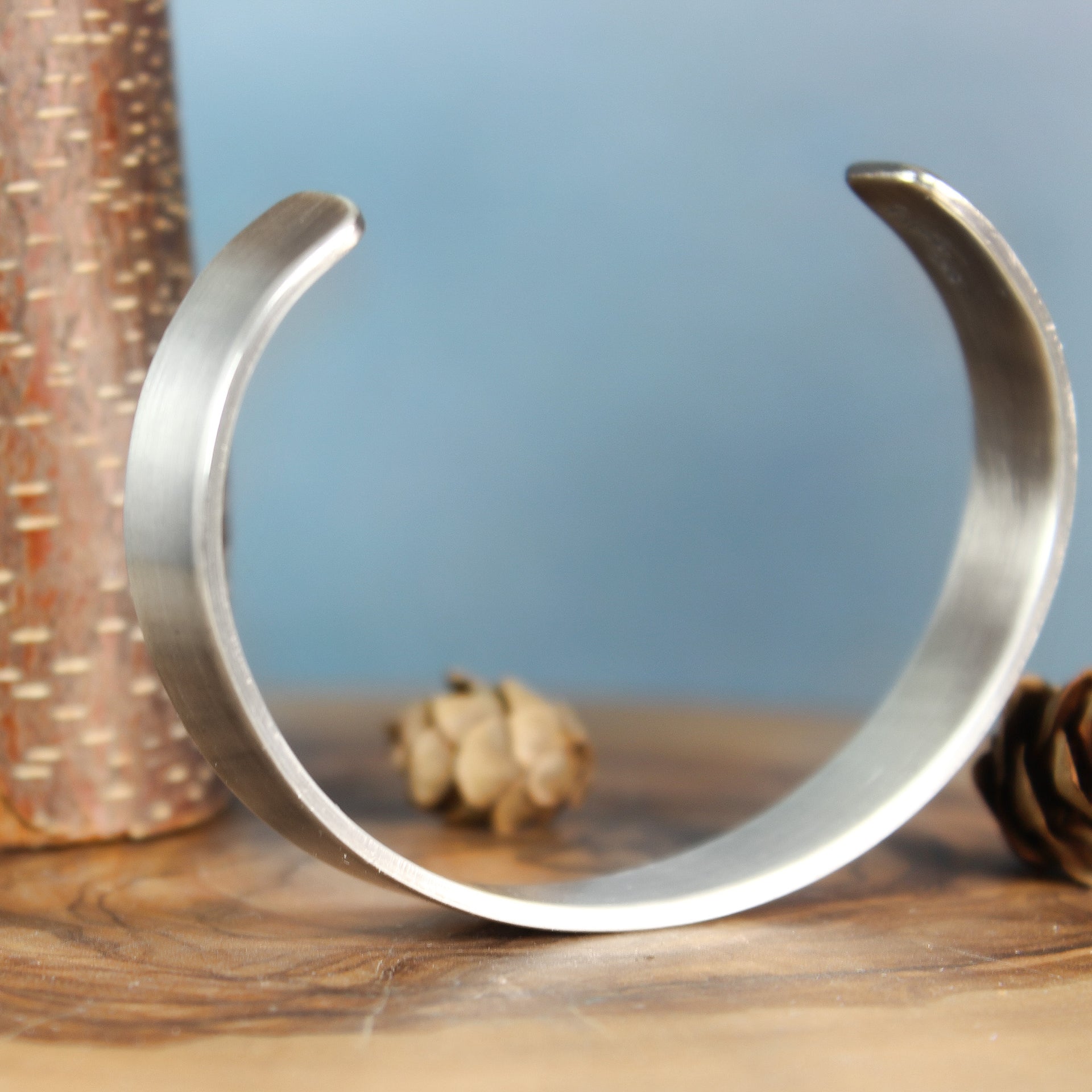 Wide Silver Cuff Oxidized 3/8"