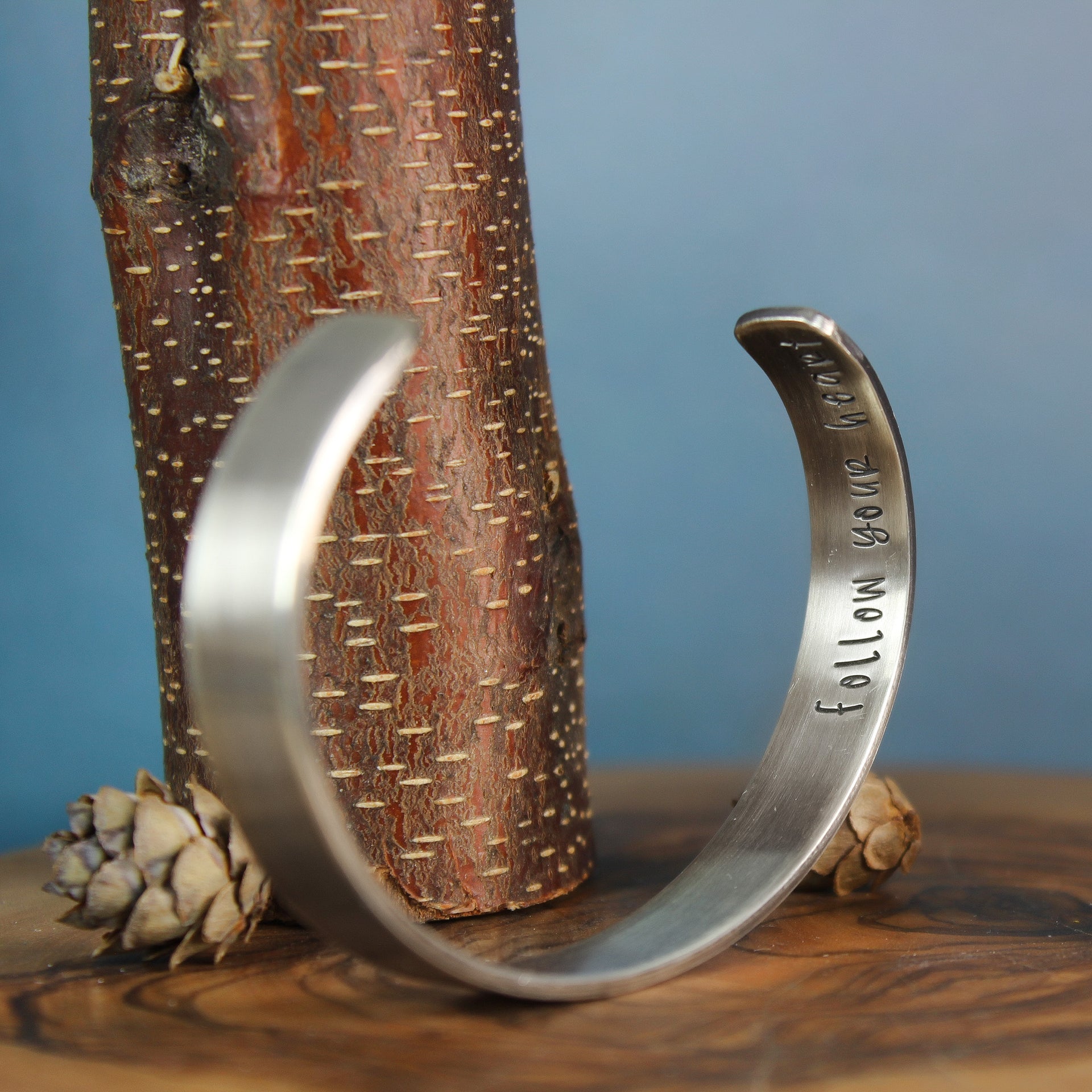 Wide Silver Cuff Oxidized 3/8"