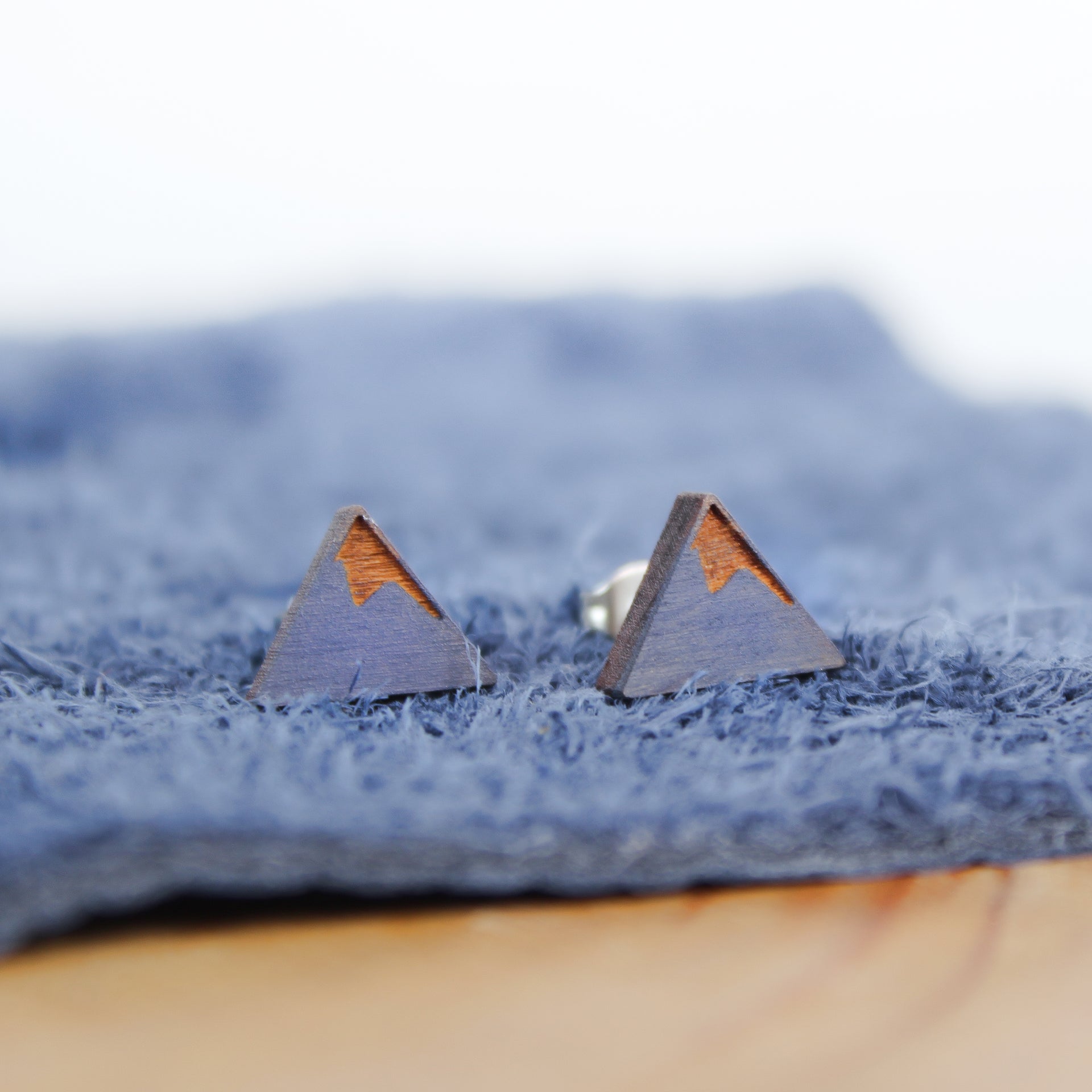 Blue Wood Mountain Earrings
