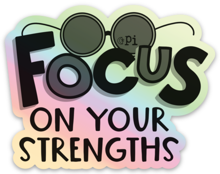 Check Strength Sticker Holographic Strengths Sticker - Embrace Your Talents