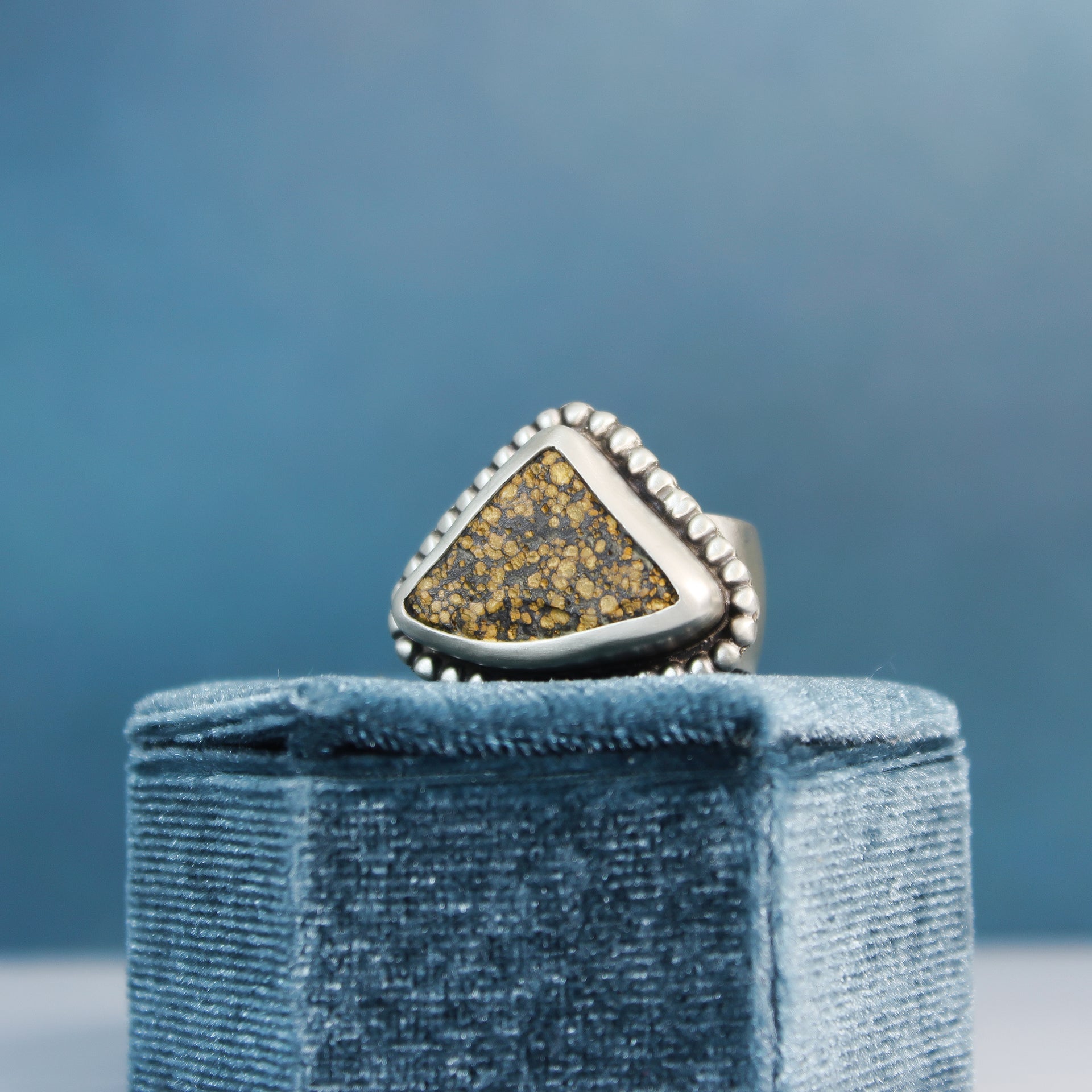 Natural Turquoise Triangle Ring 