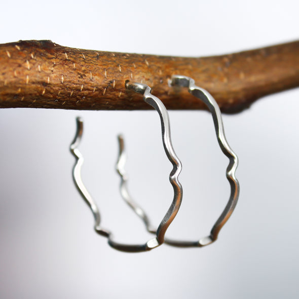 Large Wave Hoop Earrings 