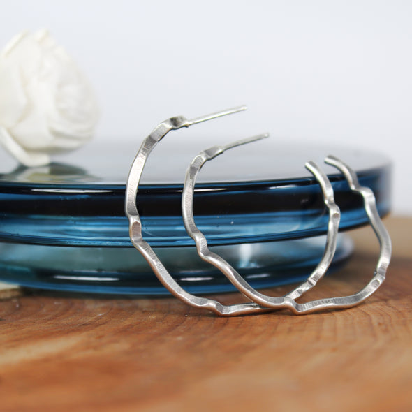 Large Wave Hoop Earrings 