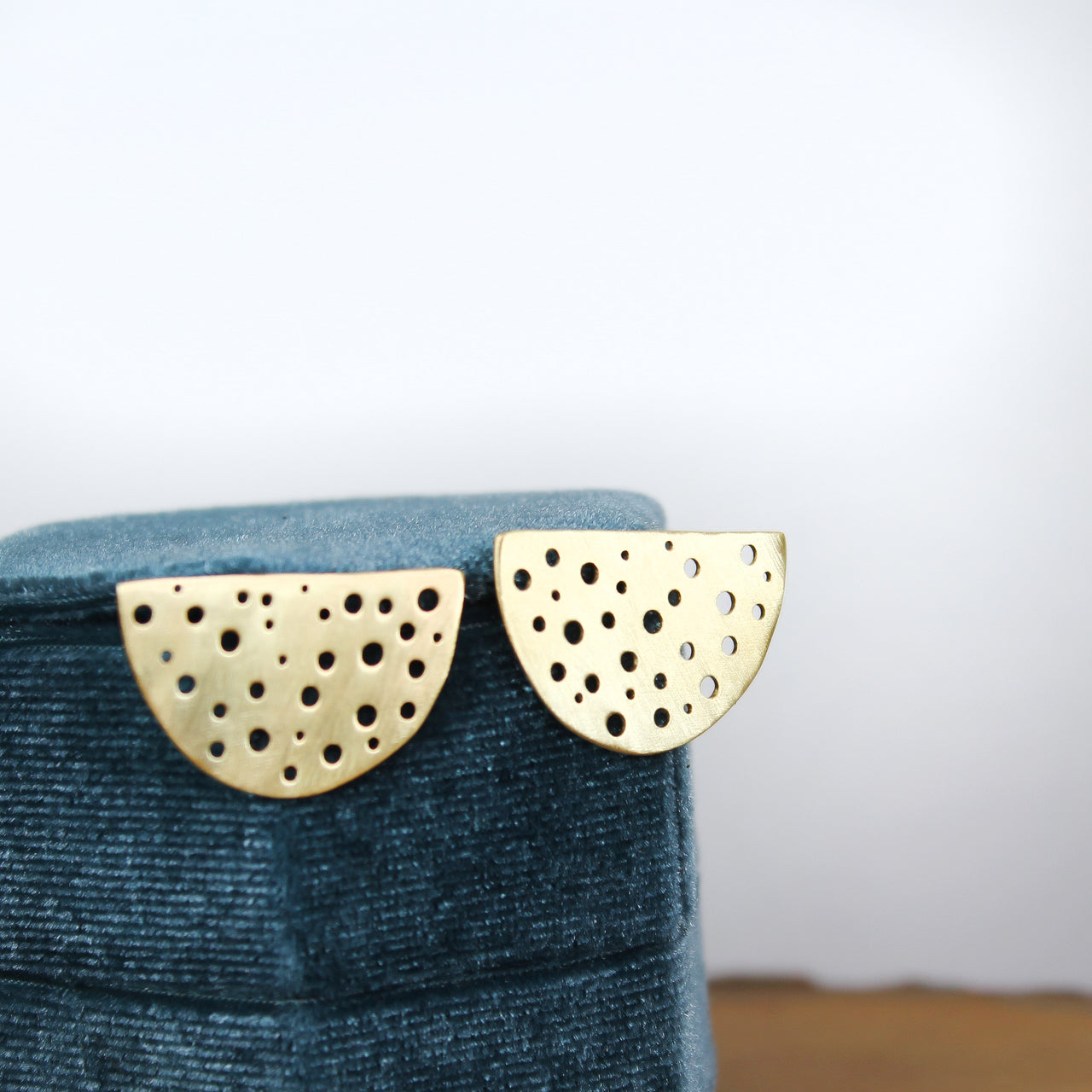 Brass Stud Earrings With Sunshine holes 