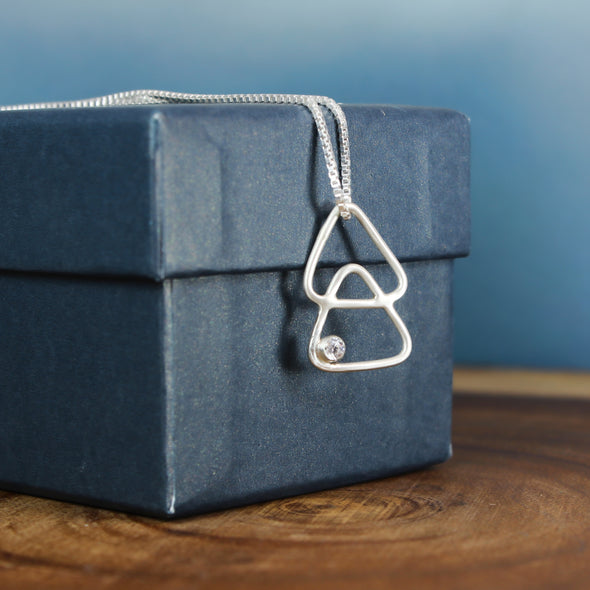 Triangle Necklace w/ 3mm CZ 