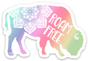 Roam Free Bison Sticker