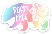 Roam Free Bear Sticker