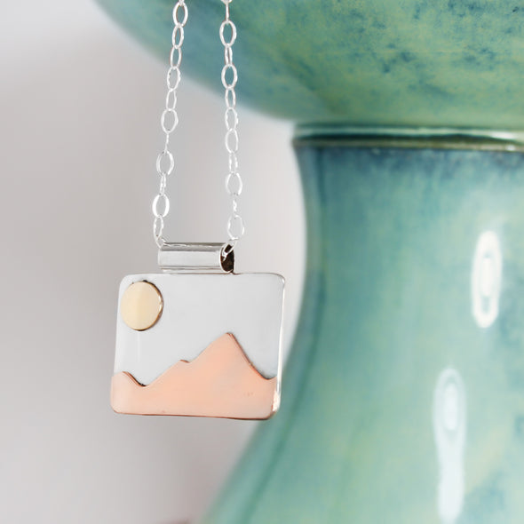 Mountain Necklace Copper & Silver 