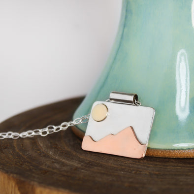 Mountain Necklace Copper & Silver 