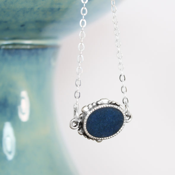Oval Blue Azurite Necklace 