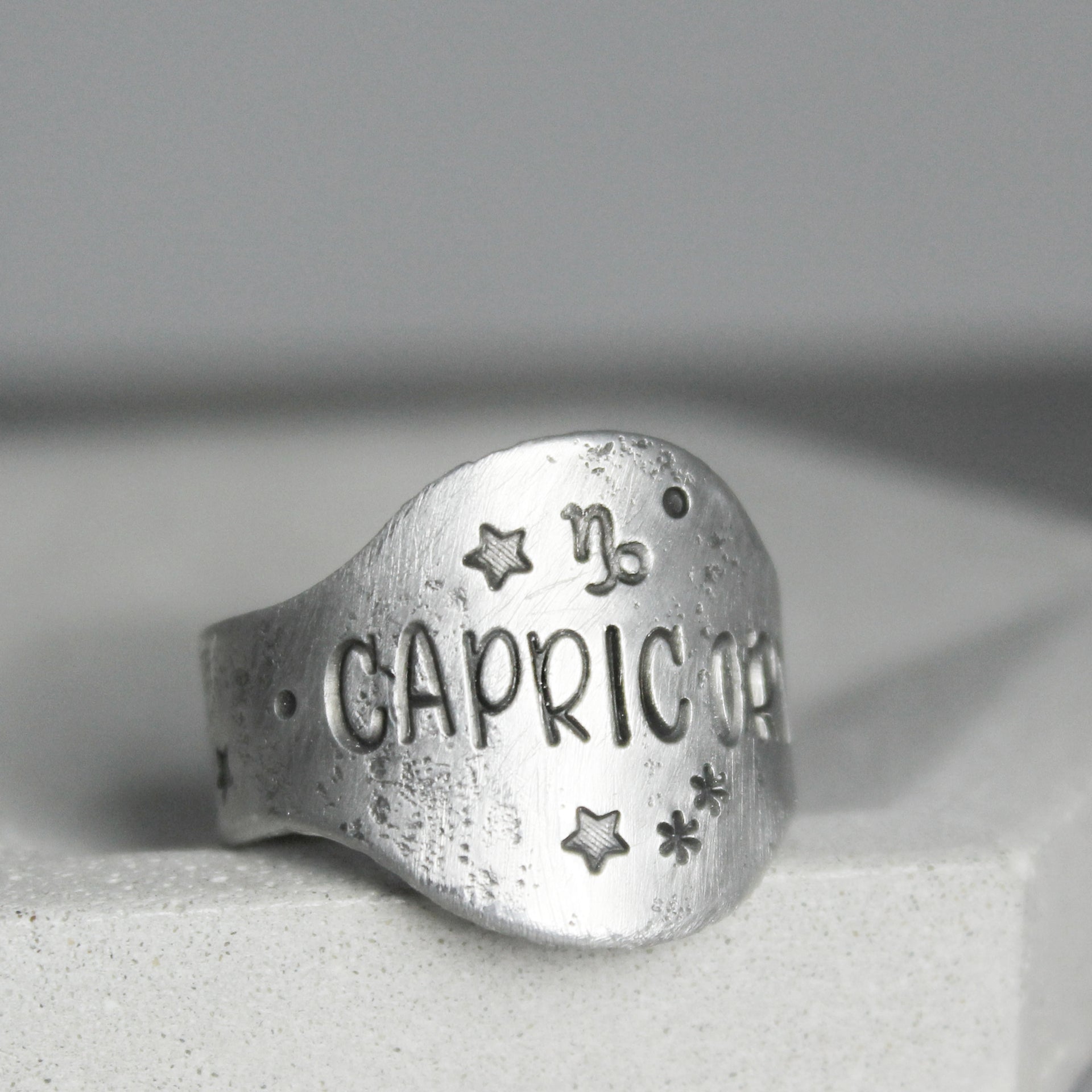 Capricorn Zodiac Ring | Pure Impressions Design