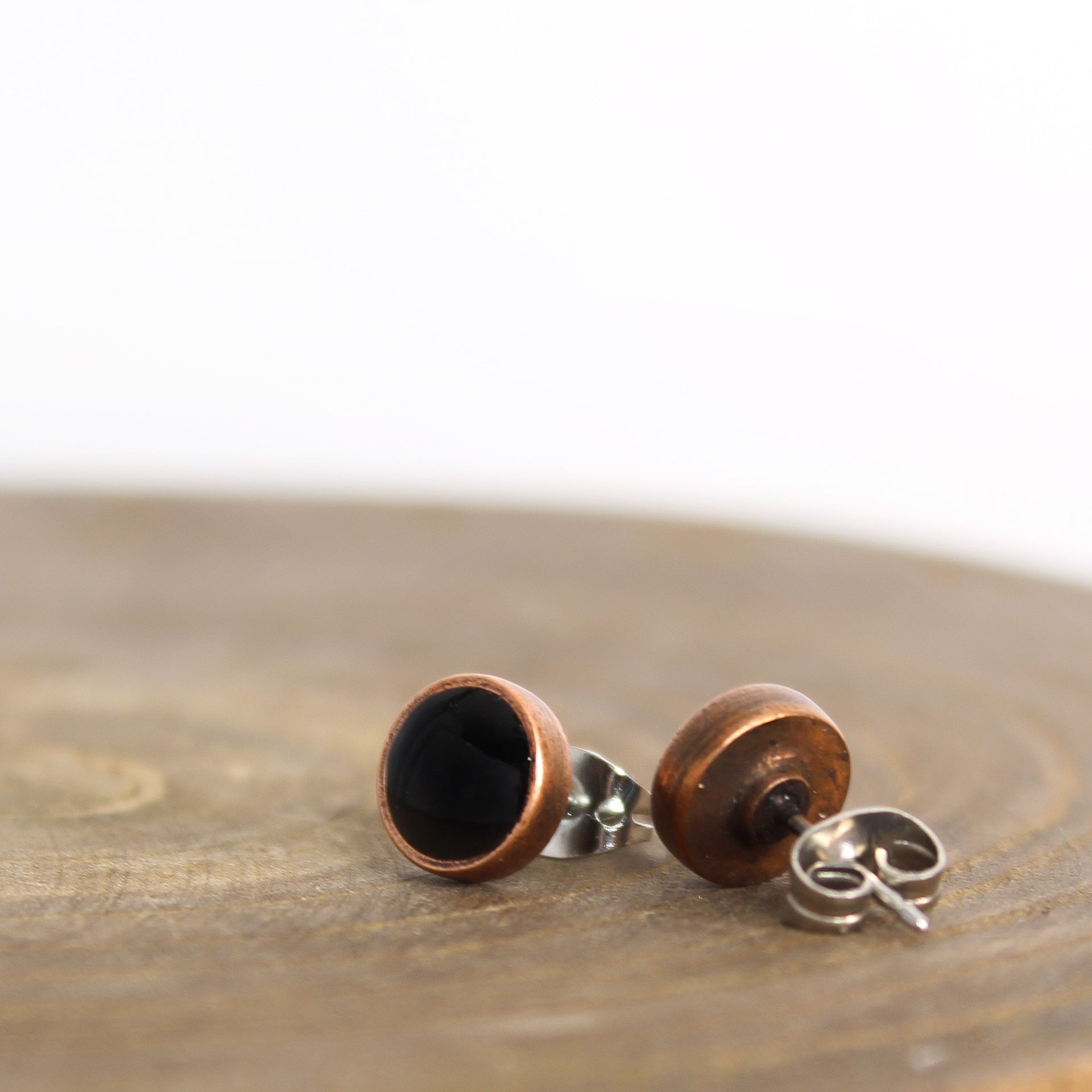 Black Tourmaline Earrings Copper 