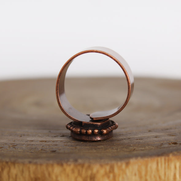 Large Black Tourmaline Ring Copper 