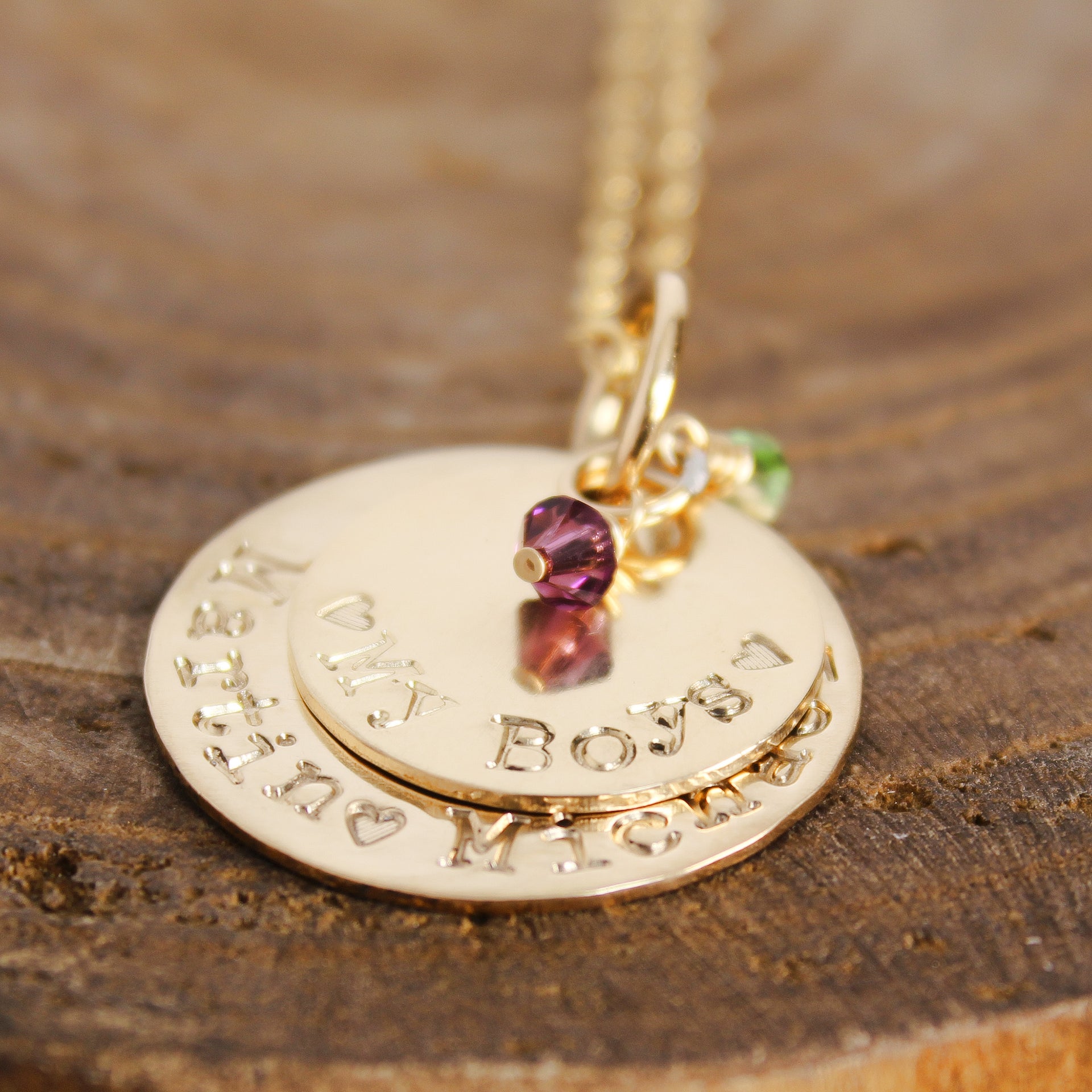 Gold Fill Mother Necklace with Birthstones 