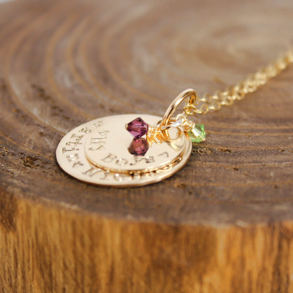 Gold Fill Mother Necklace with Birthstones 