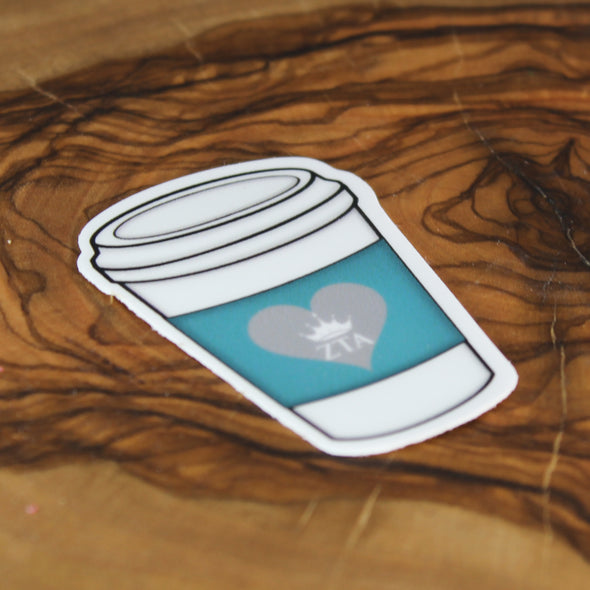 Zeta Tau Alpha Sticker - Coffee Cup 