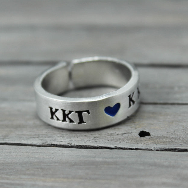 Kappa Kappa Gamma Heart Ring 