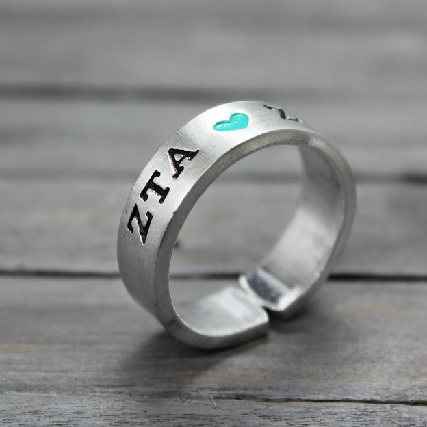 Zeta Tau Alpha Heart Ring 