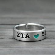 Zeta Tau Alpha Heart Ring 