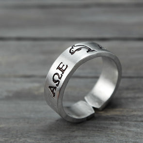 Alpha Omega Epsilon Dolphin Ring 