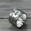 Alpha Phi Floral Textured Ring 