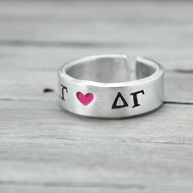 Delta Gamma Heart Ring 