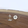 Silver Compass Post Earrings 