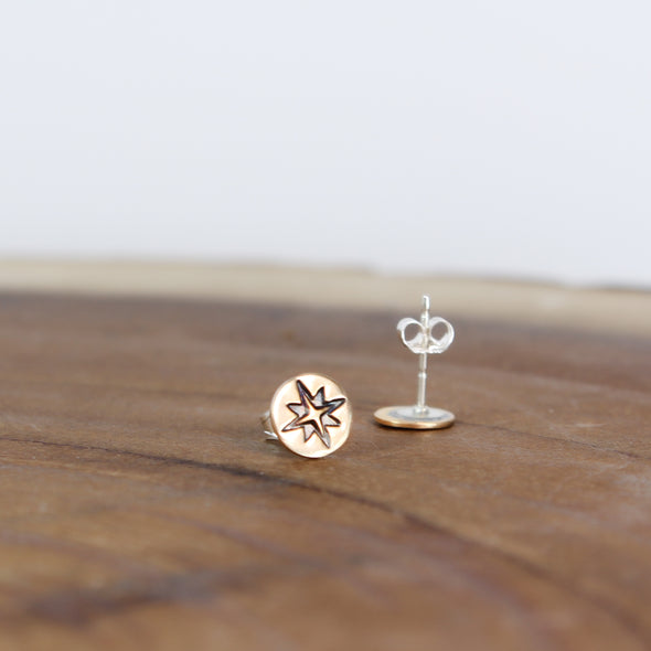 Compass Rose Earrings Gold-Fill 