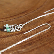 Turquoise Threader Earrings Silver 