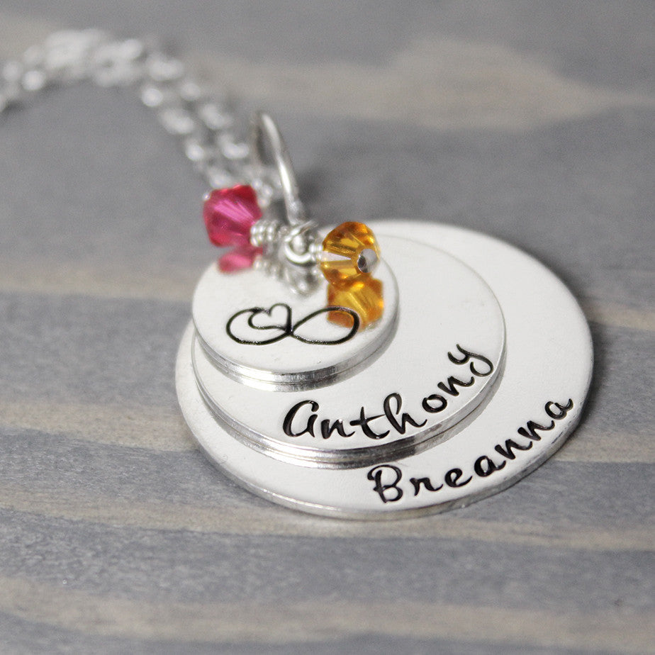 Silver Mother Necklace Cursive 