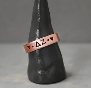 Delta Zeta Thin Copper Ring 