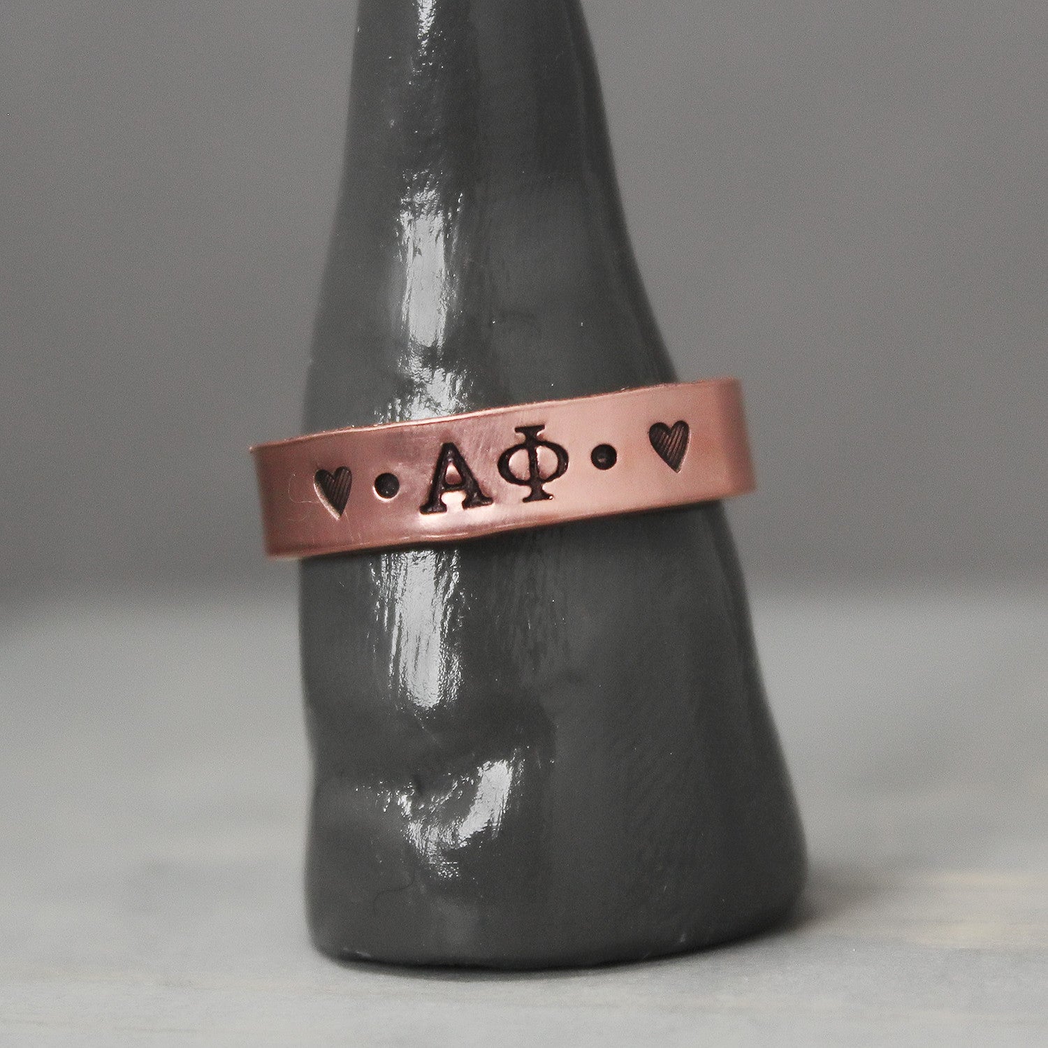 Alpha Phi Thin Copper Ring 