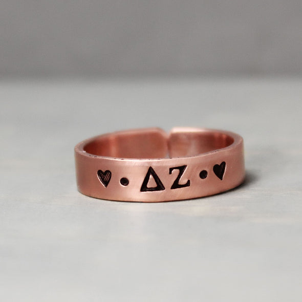 Delta Zeta Thin Copper Ring 