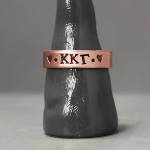 Kappa Kappa Gamma Thin Copper Ring 
